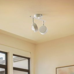 Lindby spotlight Jyla, white, lens, 3,000 K, 2-bulb, GX53