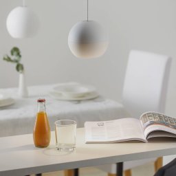 BEGA Studio Line pendant on/off, white/aluminium Ø14 cm