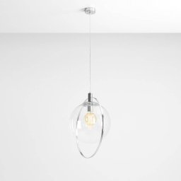 ALDEX Aura pendant light, chrome, metal, glass, clear, E27