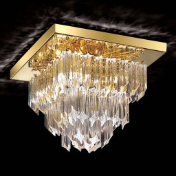 Novaresi Square ceiling light Archimede, gold-plated
