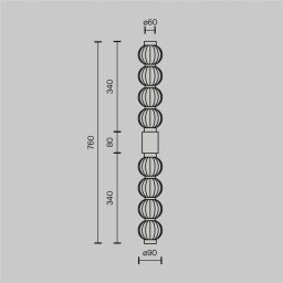 Maytoni Amulet LED wall light, linear, 76 cm, clear / gold