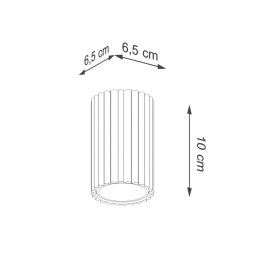 SOLLUX LIGHTING Carbon ceiling light, gold-coloured, height 10 cm, aluminium