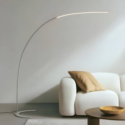 Lindby LED floor lamp Danua, silver, metal, height 200cm