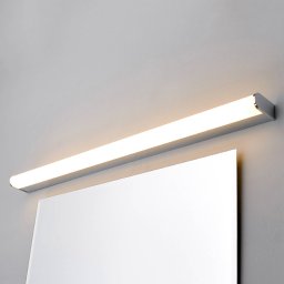 Lindby LED wall lamp Philippa, rounded, 88cm, chrome, IP44