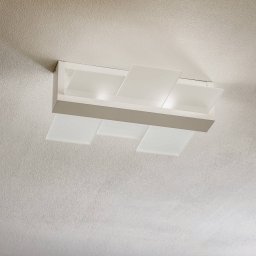 SOLLUX LIGHTING Shifted 2 ceiling light, glass, white