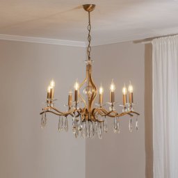 Avonni Chandelier Elizabeth Ø80cm metal/crystal 8flg. antique gold