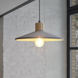 OSRAM CONCRETE WOOD pendant light, grey, Ø 32 cm, concrete, E27