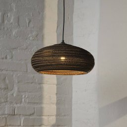 OSRAM DROP pendant light, brown, Ø 40 cm, corrugated cardboard, E27