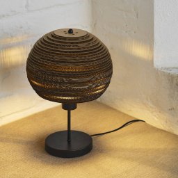 OSRAM BALL table lamp, brown, height 39 cm, corrugated cardboard, E27