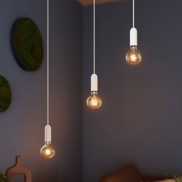 OSRAM VINTAGE 1906 ROUND pendant light, white, metal, Ø 10 cm