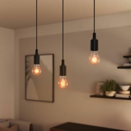 OSRAM VINTAGE 1906 BELL hanging light, black plastic, Ø 9 cm