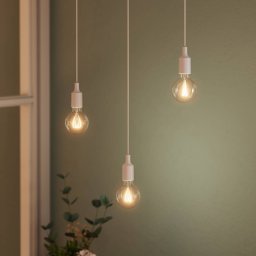 OSRAM VINTAGE 1906 BELL hanging light, white, plastic, Ø 9 cm