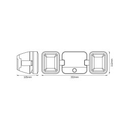 OSRAM LED outdoor wall spotlight DOUBLE, 2-bulb, white, battery