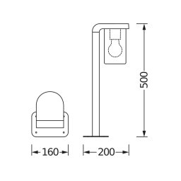 OSRAM ENDURA CLASSIC CASCADE path light, 50 cm, dark grey/clear