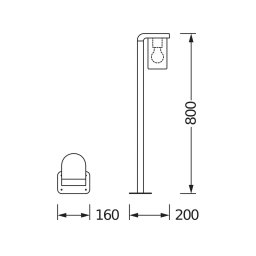 OSRAM ENDURA CLASSIC CASCADE path light, 80 cm, dark grey/clear