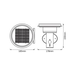 OSRAM LED wall lamp ENDURA STYLE SOLAR DOUBLE CIRCLE black