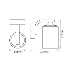 OSRAM ENDURA CLASSIC LANTERN CYLINDER outdoor wall lamp, black