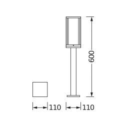 OSRAM ENDURA CLASSIC FRAME path light, dark grey, 60 cm IP44