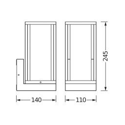 OSRAM ENDURA CLASSIC FRAME outdoor wall light, dark grey IP44