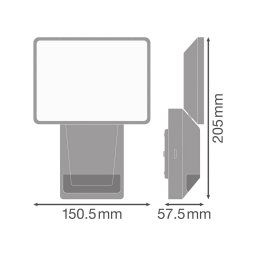 OSRAM LED outdoor spotlight ENDURA PRO FLOOD, grey, 15 W