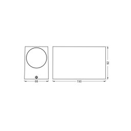 OSRAM ENDURA CLASSIC SQUARE outdoor wall lamp, black, up/down