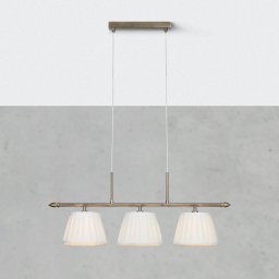 Markslöjd Oxford hanging light, brass-coloured, length 83 cm, 3-bulb.