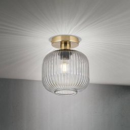 ORION Carneval ceiling light, smoky grey, Ø 20 cm, glass, E27