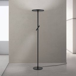 ORION Teide LED floor lamp, black, metal, reading lamp, dimmer