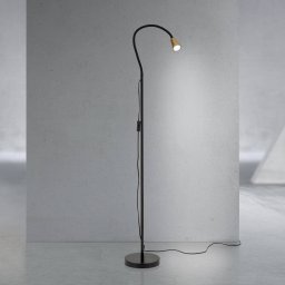 ORION Dotty floor lamp, brass-coloured, height 145 cm, flexible arm, GU10