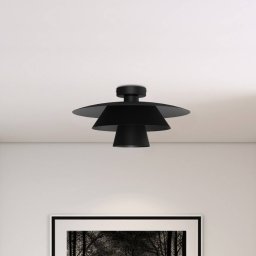 Luminex Plato ceiling light, black, metal, Ø 38 cm, E27