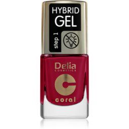 Delia Cosmetics Coral Nail Enamel Hybrid Gel Gel Nail Polish shade 103 Juicy Raspberry 11 ml