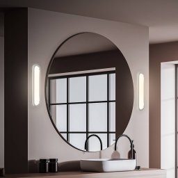 Briloner LED bathroom wall lamp Pil, chrome-coloured, width 35 cm, plastic