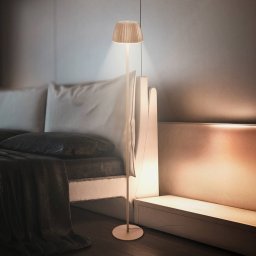 Briloner Loca LED floor lamp, brown, height 123 cm, plastic/metal