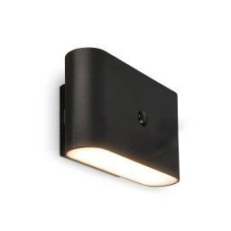 Briloner LED battery wall lamp Chat, black, 16 cm, plastic, sensor