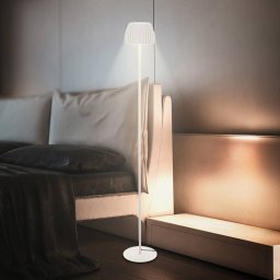 Briloner Loca LED floor lamp, antique white, height 123 cm, plastic/metal