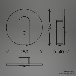 Briloner LED battery wall lamp Taro, light gold, Ø 15 cm, sensor