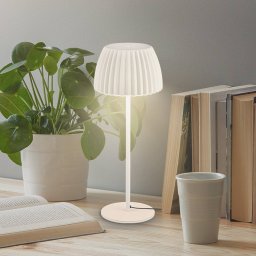 Briloner LED table lamp Loca, antique white, height 36 cm, metal/plastic
