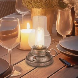 Briloner LED rechargeable table lamp Brilo unplugged Kanea bronze-coloured 18 cm