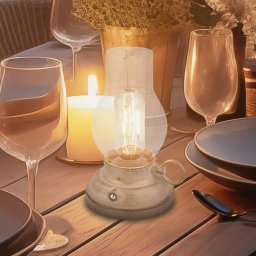 Briloner LED rechargeable table lamp Brilo unplugged Kanea, beige, height 18 cm