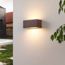 Lucande Bente outdoor wall light, rust-coloured, aluminium, 11 cm