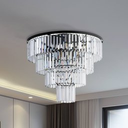 Nowodvorski Lighting Cristal ceiling light, transparent/black, Ø 71 cm