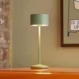 Sigor LED rechargeable table lamp Veluna, green, height 25 cm, IP44, dimmable, CCT