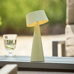 Sigor Solino LED rechargeable table lamp, green, solar/USB, 26 cm, IP44