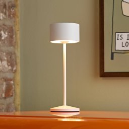 Sigor Veluna LED rechargeable table lamp, white, set of 3, 25 cm, IP44