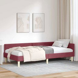 vidaXL Corner Bed Frame Other with Headboard Wine red 90 x 200 cm