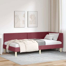 vidaXL Corner Bed Frame Other with Headboard Wine red 80 x 200 cm