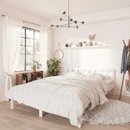 vidaXL 810093 Bed Frame without Mattress White Solid Wood 160x200 cm