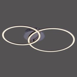 JUST LIGHT. GmbH Ivanka LED ceiling light, two rings, black