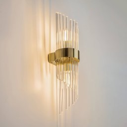 Maytoni wall light Frame, 2-bulb, height 46 cm, gold/clear