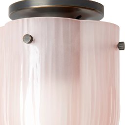 GUBI Seine ceiling light, antique brass, coral pink glass